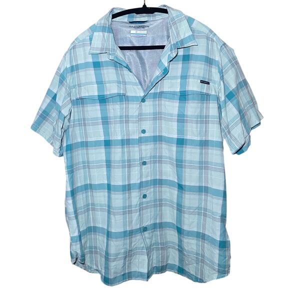 Columbia Mens Plaid Button Up - Blue - Size Large - Picture 1 of 14